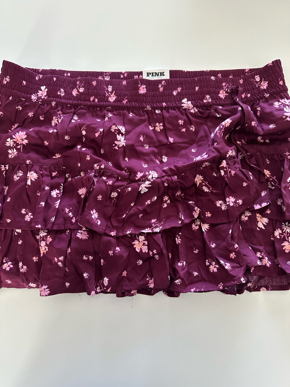 PINK Victoria's Secret Plum Skirt with Light Pink Floral Print